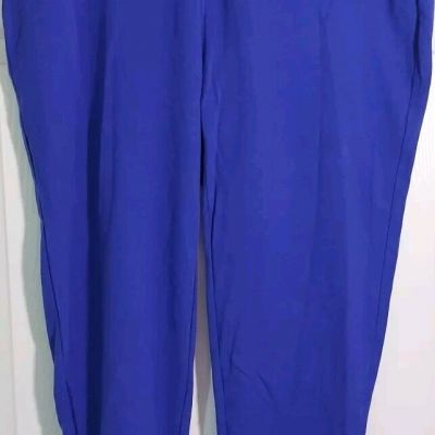 NWOT Zenana Plus 3X Premium Cotton Wide Waistband Ankle Leggings, BRIGHT BLUE